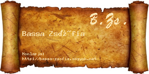Bassa Zsófia névjegykártya