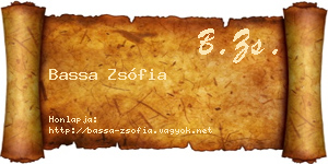 Bassa Zsófia névjegykártya