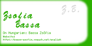 zsofia bassa business card